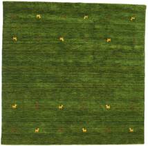  Γκάμπεθ Loom Two Lines - Λαδί Χαλι 200X200 Σύγχρονα Τετράγωνο Σκούρο Πράσινο (Μαλλί, Ινδικά)