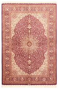  Ghom Μετάξι Χαλι 102X151 Ανατολής Χειροποίητη Ύφανση Σκούρο Κόκκινο/Ανοιχτό Ροζ (Μεταξωτά, Περσικά/Ιρανικά)