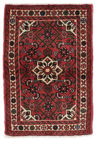 63X92 Χαλι Ανατολής Hosseinabad Μαύρα/Σκούρο Κόκκινο (Μαλλί, Περσικά/Ιρανικά)