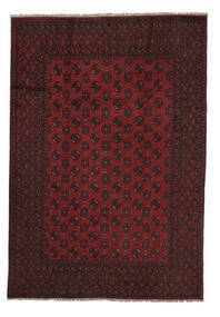  Afghan Fine Χαλι 196X286 Ανατολής Χειροποιητο Μαύρα/Σκούρο Κόκκινο (Μαλλί, )